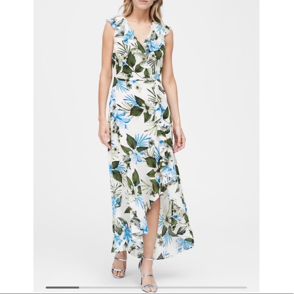 Banana Republic Dresses & Skirts - 💫Banana Republic | Floral Ruffle-Wrap Maxi Dress